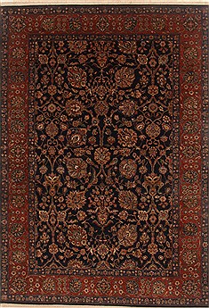 Indian Tabriz Blue Rectangle 6x9 ft Wool Carpet 19833
