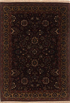 Indian Isfahan Brown Rectangle 4x6 ft Wool Carpet 19879
