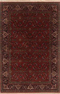 Indian Herati Red Rectangle 4x6 ft Wool Carpet 19935