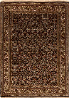 Indian Herati Black Rectangle 4x6 ft Wool Carpet 19975