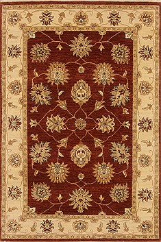 Indian Chobi Brown Rectangle 4x6 ft Wool Carpet 20055