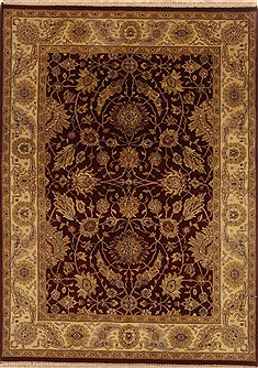 Indian Kashan Red Rectangle 5x7 ft Wool Carpet 20103