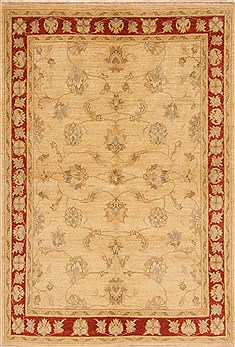 Indian Oushak Beige Rectangle 4x6 ft Wool Carpet 20305