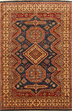 Pakistani Kazak Blue Rectangle 5x7 ft Wool Carpet 20403