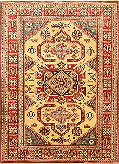 Pakistani Kazak Yellow Rectangle 5x7 ft Wool Carpet 20485