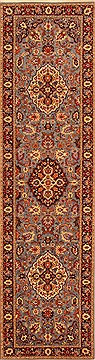 Tabriz Blue Runner Hand Knotted 2'7" X 9'7"  Area Rug 100-20535