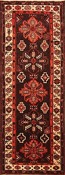 Persian Shahsavan Black Runner 6 to 9 ft Wool Carpet 20546