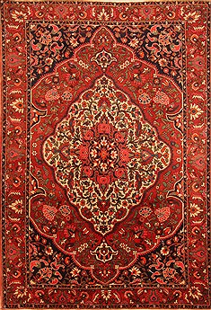 Persian Bakhtiar Red Rectangle 7x10 ft Wool Carpet 20722