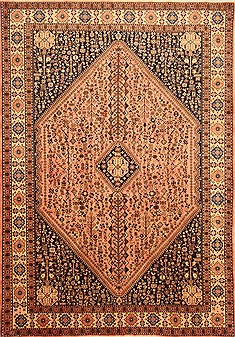 Persian Abadeh Beige Rectangle 7x10 ft Wool Carpet 20769