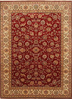 Indian Isfahan Red Rectangle 8x11 ft Wool Carpet 20781