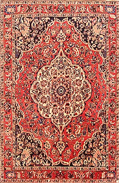 Persian Bakhtiar Red Rectangle 7x10 ft Wool Carpet 20830