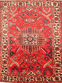 Persian Bakhtiar Red Rectangle 7x10 ft Wool Carpet 20879