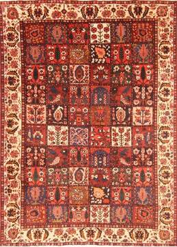 Persian Bakhtiar Red Rectangle 7x10 ft Wool Carpet 20880