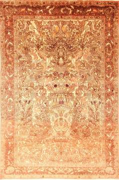 Persian Bakhtiar Beige Rectangle 7x10 ft Wool Carpet 20894