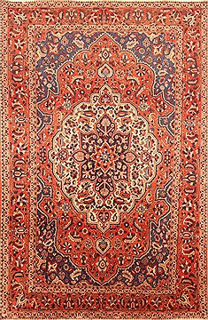 Persian Bakhtiar Red Rectangle 7x10 ft Wool Carpet 20896