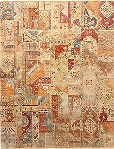 Patchwork Multicolor Hand Knotted 8'2" X 10'4"  Area Rug 250-20949