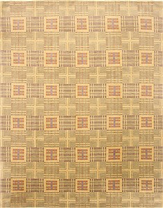 Nepali Modern Green Rectangle 8x10 ft Wool Carpet 21000