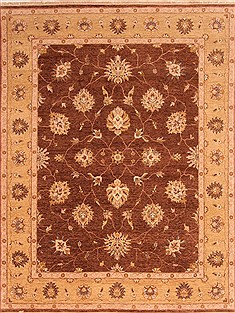 Indian Chobi Brown Rectangle 8x10 ft Wool Carpet 21269