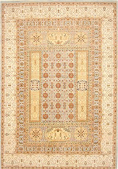Indian Chobi Blue Rectangle 10x14 ft Wool Carpet 21306
