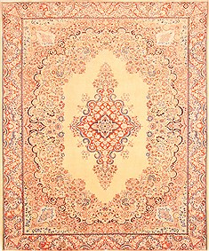 Persian Kerman Beige Rectangle 8x10 ft Wool Carpet 21367