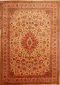 Persian sarouk Brown Rectangle 8x11 ft Wool Carpet 21381