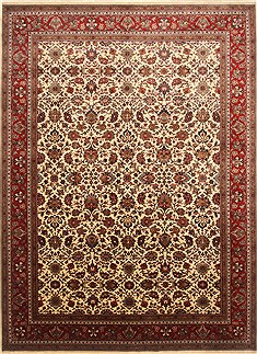 Indian Kashmar Beige Rectangle 10x13 ft Wool Carpet 21421