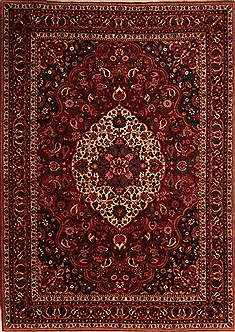 Persian Bakhtiar Red Rectangle 9x12 ft Wool Carpet 21422