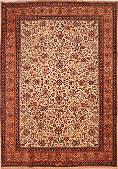 Persian Tabriz Yellow Rectangle 8x11 ft Wool Carpet 21423