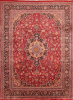 Mashad Red Hand Knotted 8'5" X 11'6"  Area Rug 100-21440