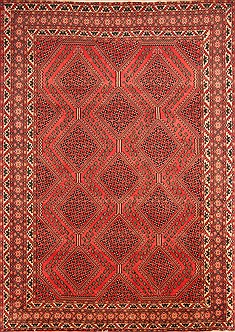 Persian Yalameh Red Rectangle 8x11 ft Wool Carpet 21479