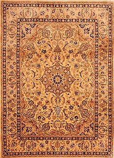 Isfahan Yellow Hand Knotted 8'5" X 11'6"  Area Rug 100-21500