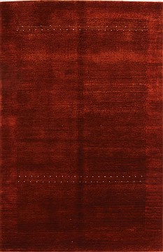Gabbeh Red Hand Knotted 3'10" X 5'11"  Area Rug 100-21615