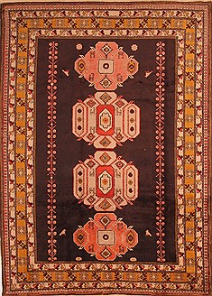 Kazak Brown Hand Knotted 6'10" X 9'5"  Area Rug 100-21675