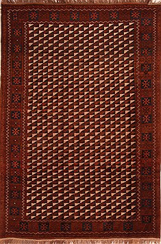 Afghan Kizalayak Brown Rectangle 7x10 ft Wool Carpet 21739