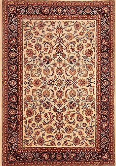Mashad Red Hand Knotted 6'6" X 9'5"  Area Rug 100-21780