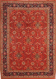 Sarouk Red Hand Knotted 7'1" X 10'0"  Area Rug 100-21787