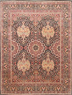 Pakistani Pak-Persian Black Rectangle 8x10 ft Wool Carpet 21795