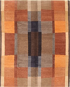 Modern Multicolor Hand Knotted 8'1" X 10'1"  Area Rug 100-21847