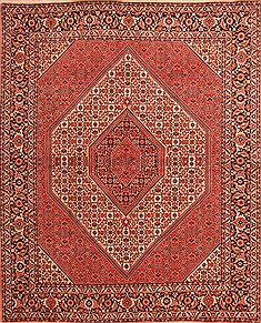 Bidjar Red Square Hand Knotted 6'7" X 7'10"  Area Rug 100-21878