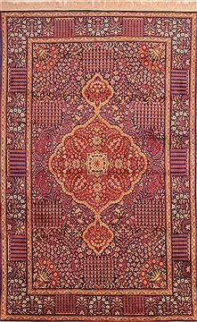 Chinese Kerman Purple Rectangle 6x9 ft Wool Carpet 21881