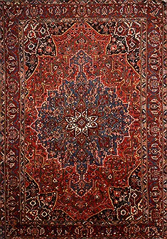 Persian Bakhtiar Red Rectangle 11x16 ft Wool Carpet 21944