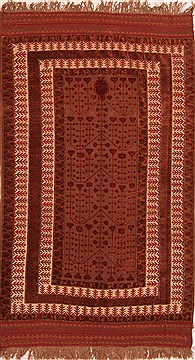Afghan Kilim Brown Rectangle 6x9 ft Wool Carpet 22047