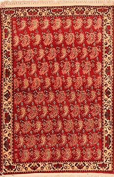 Abadeh Red Hand Knotted 3'3" X 4'9"  Area Rug 100-22085