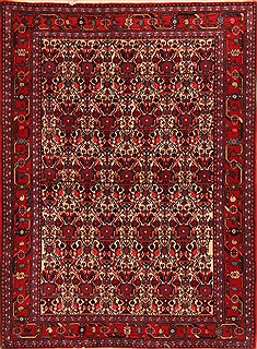 Abadeh White Hand Knotted 3'7" X 4'10"  Area Rug 100-22126
