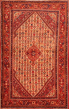 Persian Jozan Red Rectangle 3x5 ft Wool Carpet 22171