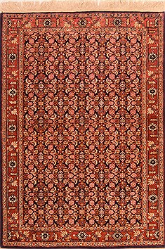 Ardakan Red Hand Knotted 3'6" X 5'0"  Area Rug 100-22179