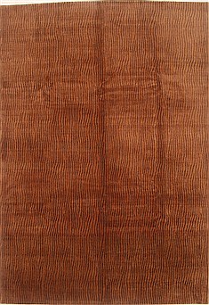 Nepali Modern Brown Rectangle 9x12 ft Wool Carpet 22206