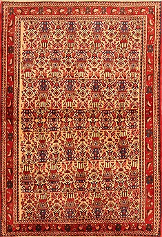 Abadeh Red Hand Knotted 3'5" X 5'1"  Area Rug 100-22250