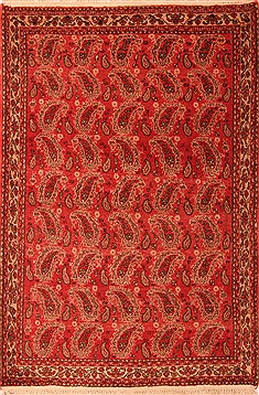 Abadeh Red Hand Knotted 3'6" X 5'1"  Area Rug 100-22288