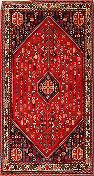 Persian Abadeh Red Rectangle 3x5 ft Wool Carpet 22388